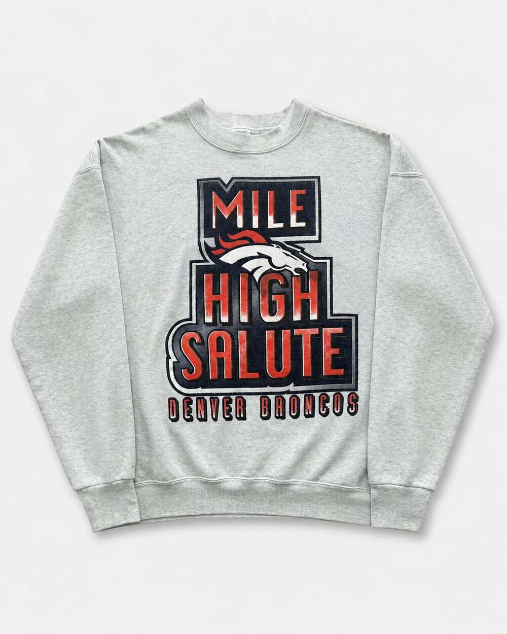 Vintage Official Fan Denver Broncos Mile High Salute Sweatshirt Size Large